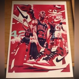 NEW!💯 MICHAEL AIR💨JORDAN CHICAGO BULLS 8.5x11 ULTRA GLOSSY 4 POSTER ART SET!🔥